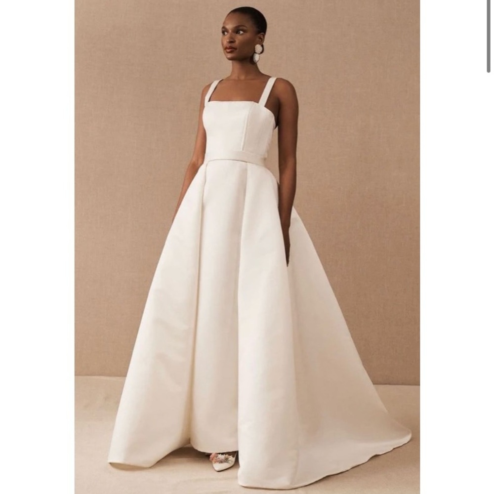 Elegant White Evening Gown BHLDN Wedding Dress